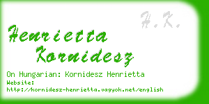 henrietta kornidesz business card